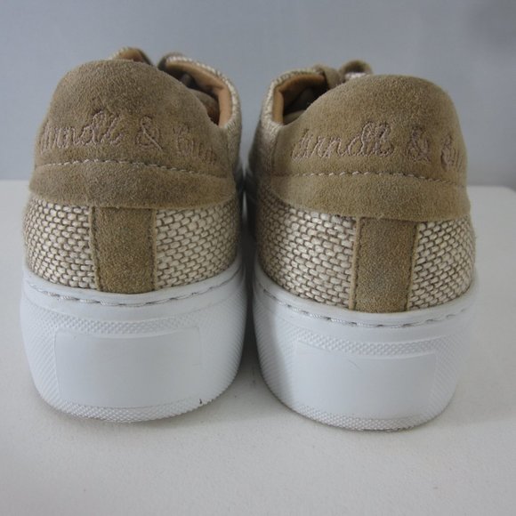 Dirndl + Bua Womens 7.5 EU 38 Beige Suede Lace Up Sneakers Shoes 1588 - Picture 3 of 11